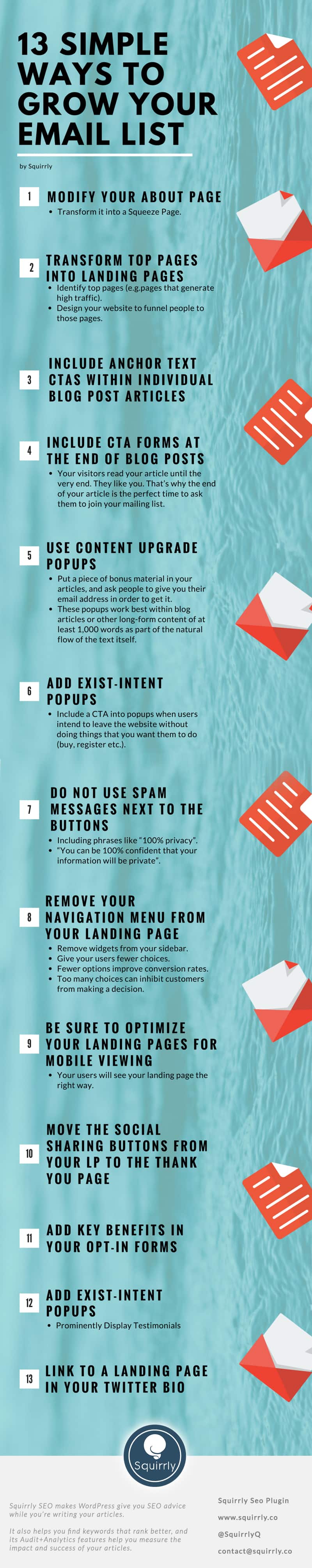 Grow your email list infographic
